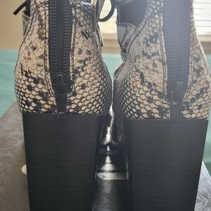 Snakeskin booties
